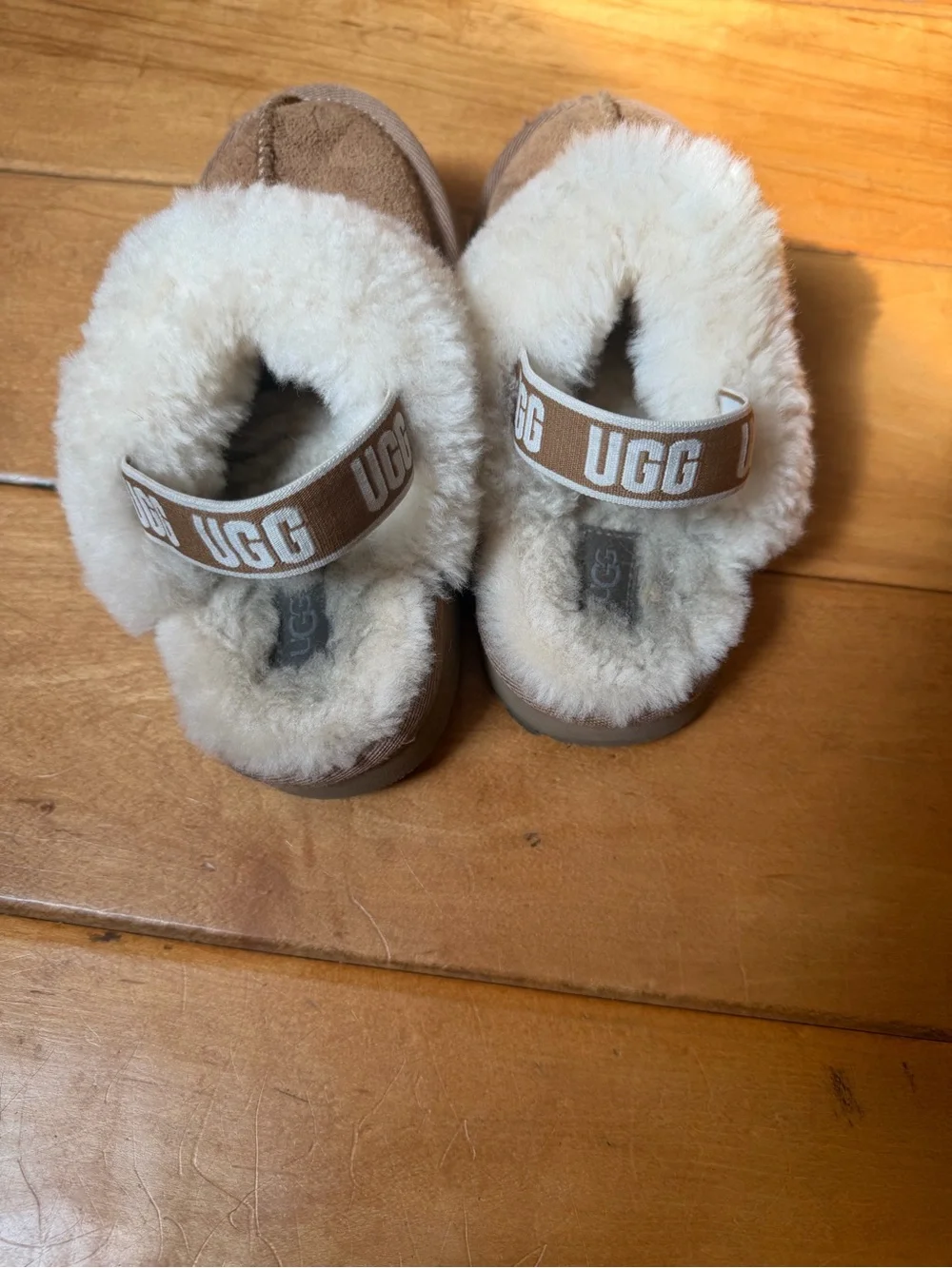 Ugg kids size 13 Brown Suede Shearling-Lined Slippers